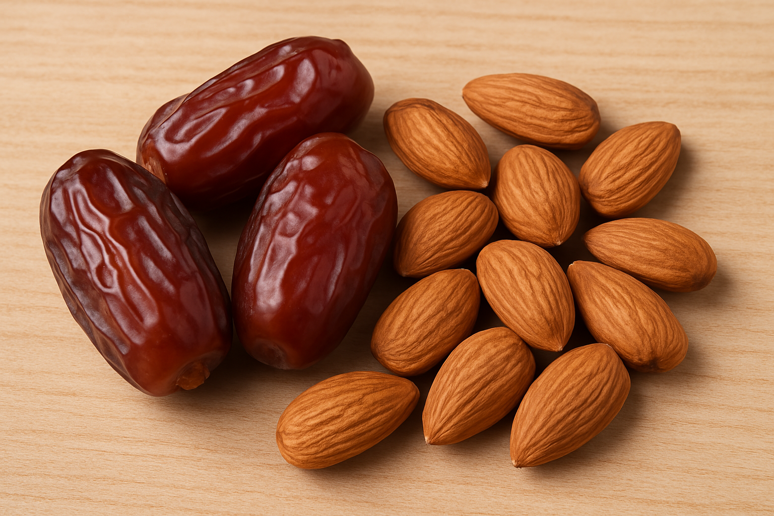 تناول 3 تمرات و5 حبات لوز كل صباح يُعتبر عادة غذائية ممتازة تجمع بين فوائد التمر واللوز